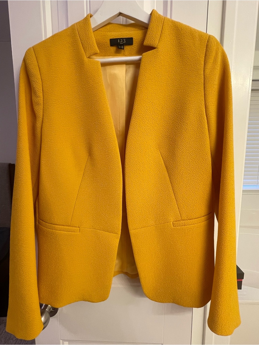 Yellow Open-Front Women's Blazer Jacket